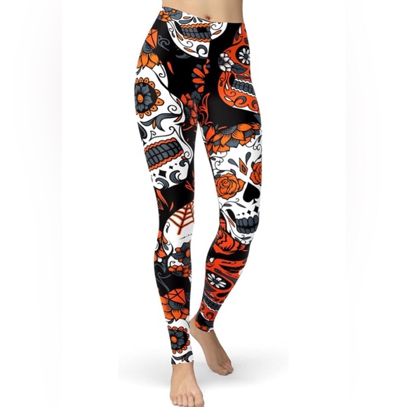 Sissycos Pants - Sissycos Women's Sugar Skull Leggings Buttery Soft Print
